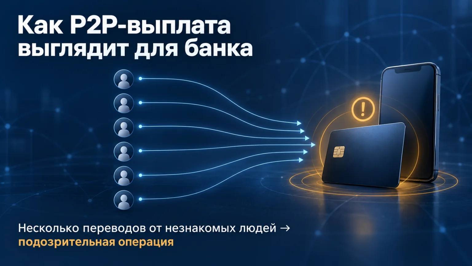 Как P2P-выплата казино выглядит для банка: переводы от нескольких незнакомых людей на одну карту